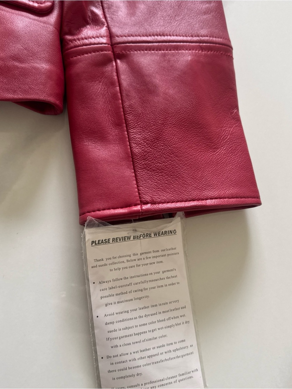 Guillaume Red Leather Zip-Up Jacket - NWT - ladies medium - Picture 5 of 8